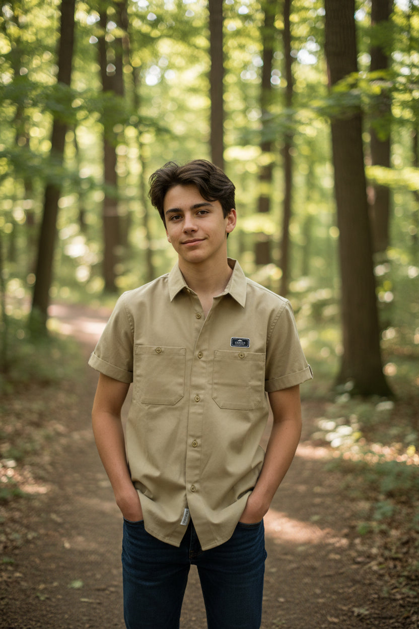 Camisa CHALLENGE CORE JR | KHAKI | Outdoor Relax Fit Juvenil