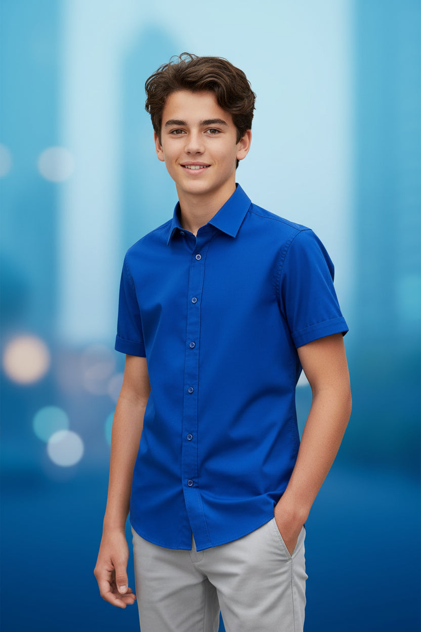 Camisa FURY Juvenil | AZUL ESTATE | Slim Fit Sin Bolsa Niño