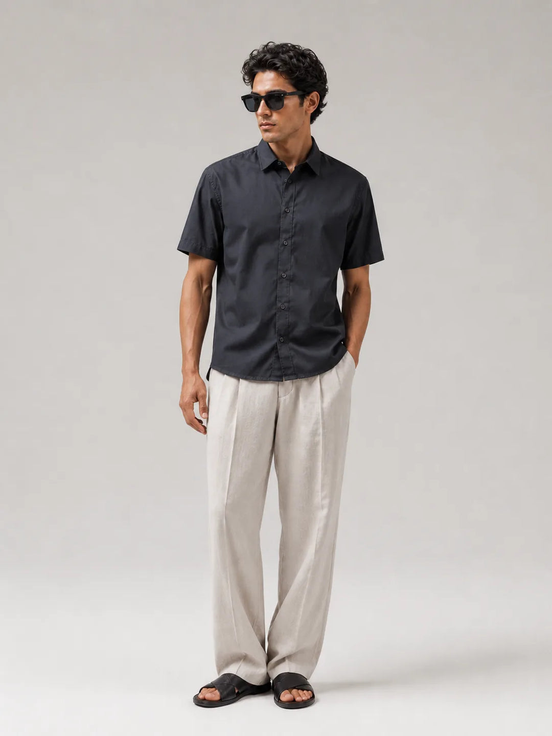 Camisa FURY FITTERS ORIGINALS de manga corta en gris folclórico, estilo slim fit para caballero, diseño moderno y ajustado.