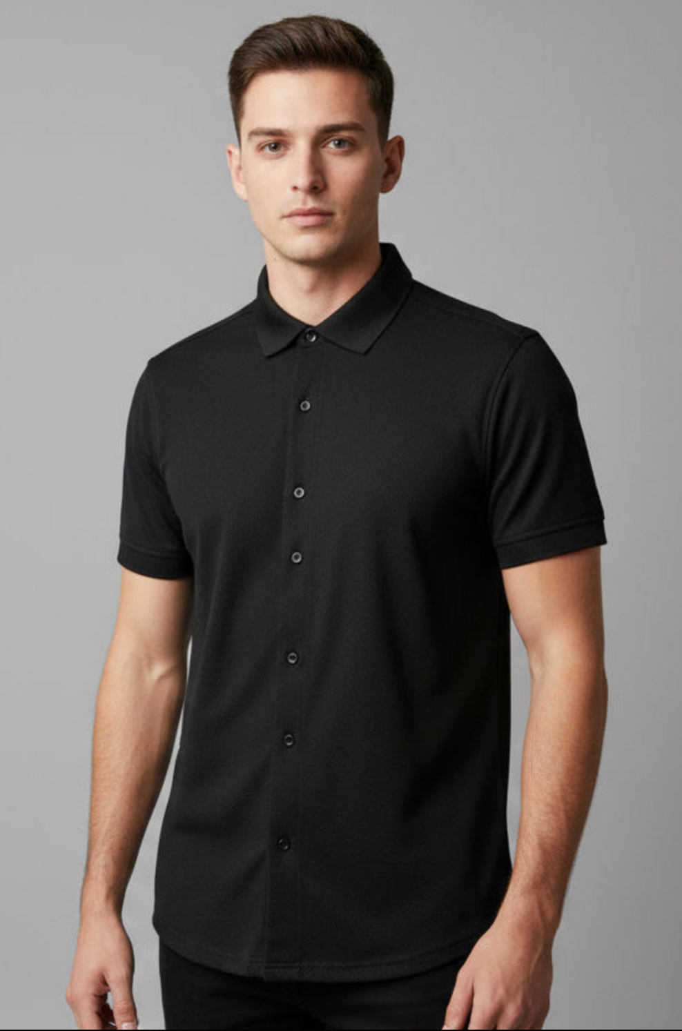Camisa Kandia Botones - Negra