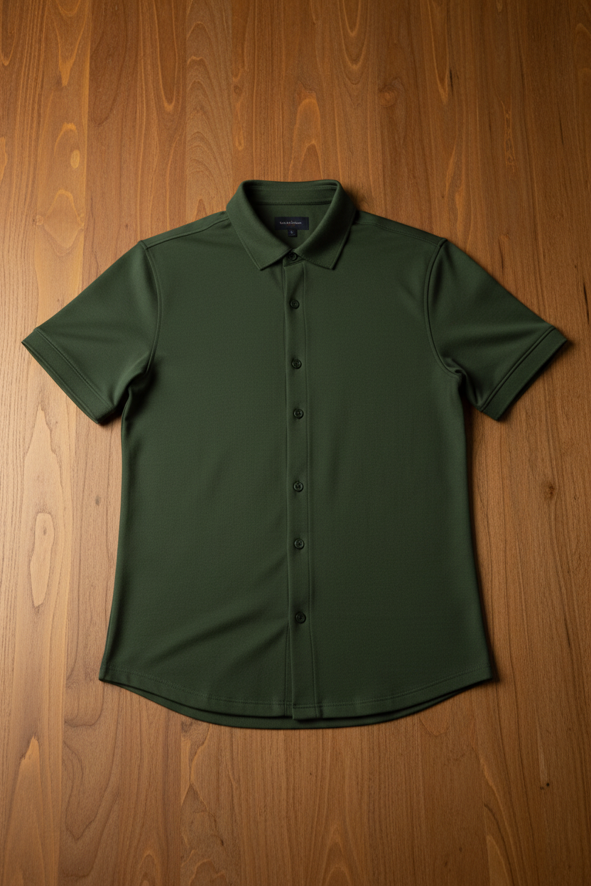 Camisa corta slim fit KANDIA Militar de FITTERS ORIGINALS, con diseño en estilo militar y manga corta en tela de calidad.
