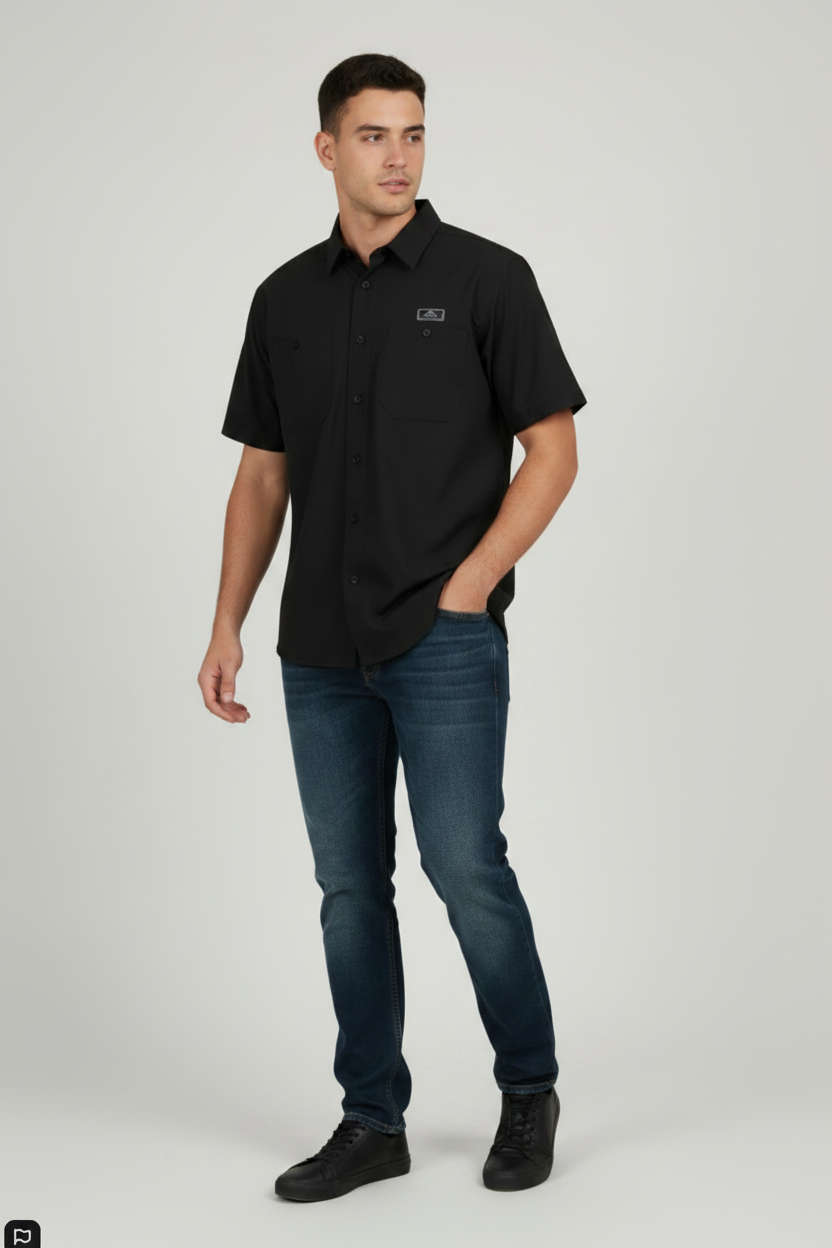 CHALLENGE CORE Men's Shirt | BLACK | Outdoor Relax Fit Men