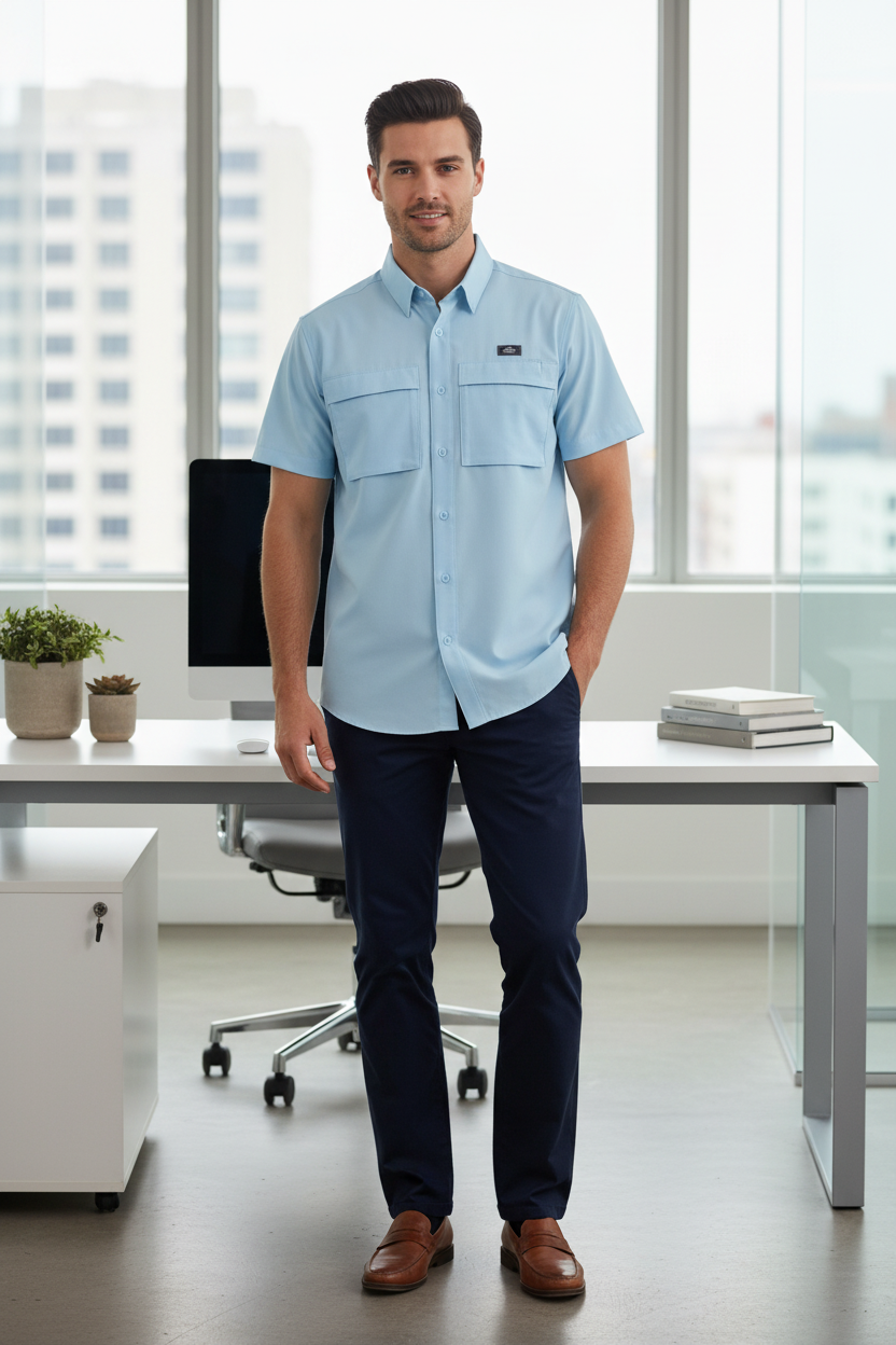 Camisa CHALLENGE TAM Caballero | CIELO | Outdoor Relax Fit Caballero