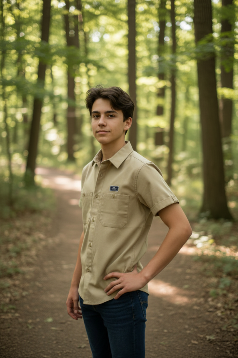 Camisa CHALLENGE CORE JR | KHAKI | Outdoor Relax Fit Juvenil