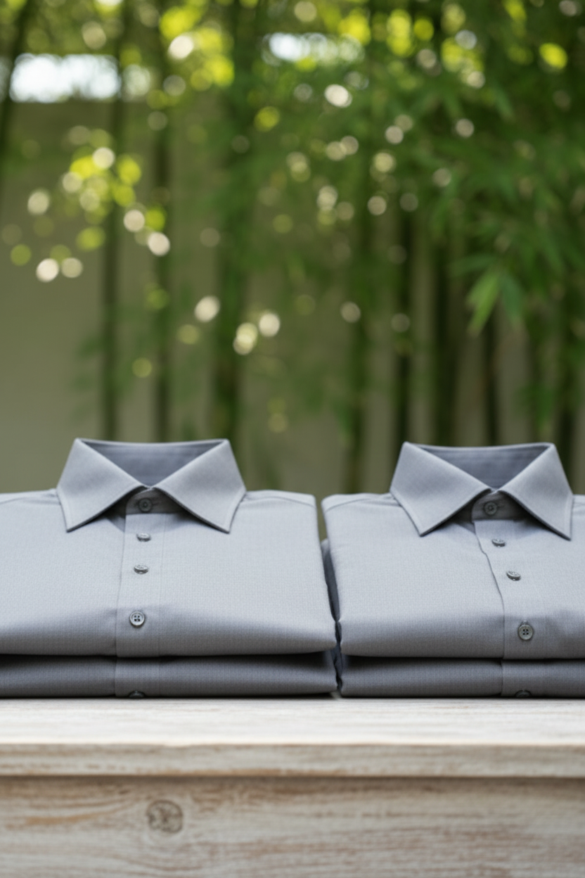 Camisa de manga larga gris Slim Fit de la marca Fitters Originals, diseñada para un ajuste elegante y cómodo.