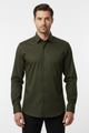 Camisa BAMBOO Manga Larga Slim Fit Militar para Hombre – Militar