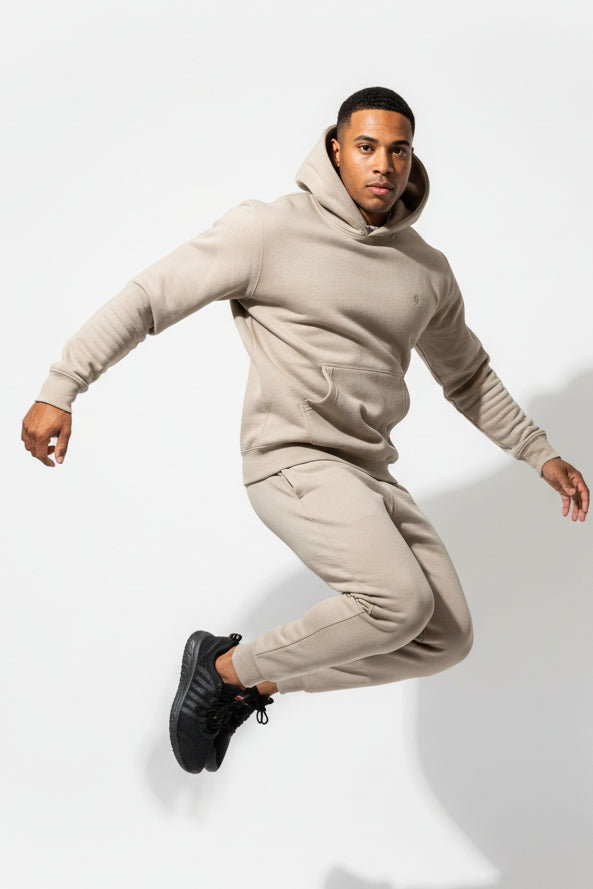 Hoodie Cerrada de Felpa - FF- Beige