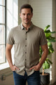 Camisa GASKAS 650 | BEIGE | Slim Fit Manga Corta
