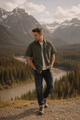 Camisa CHALLENGE CORE Caballero | MILITAR | Outdoor Relax Fit Caballero
