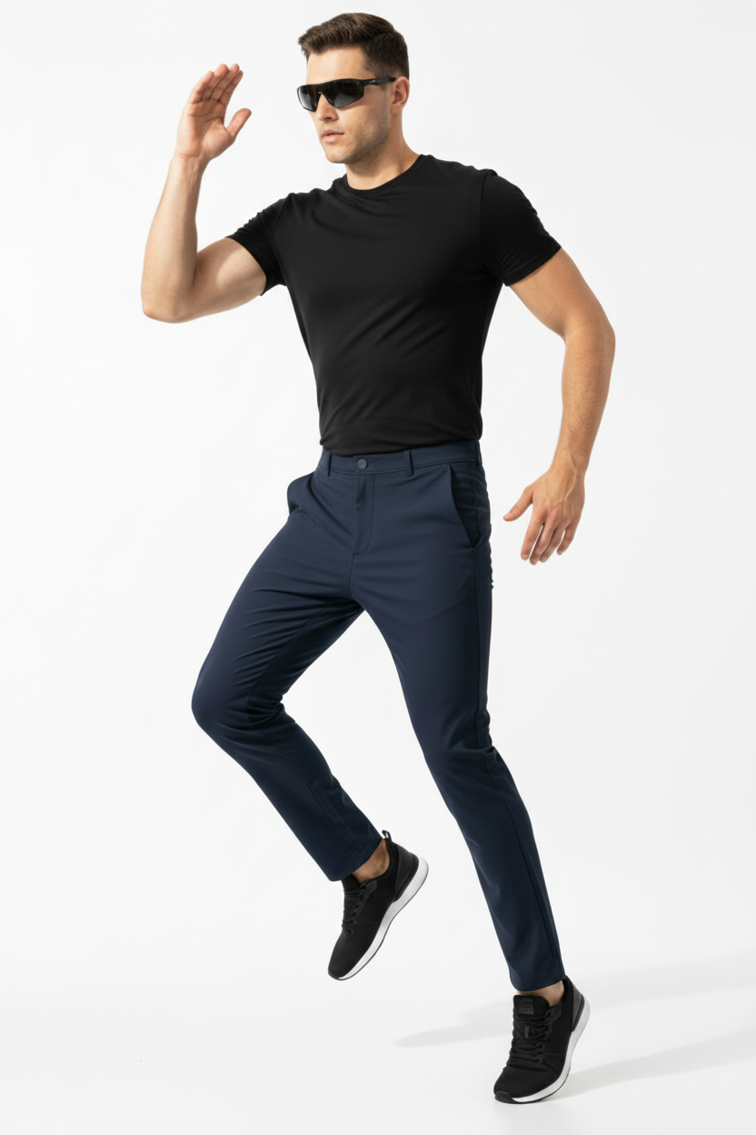 Pantalón Flex Pro Performance Challenge Yourself en color marino, ropa deportiva para entrenamiento y actividad física.