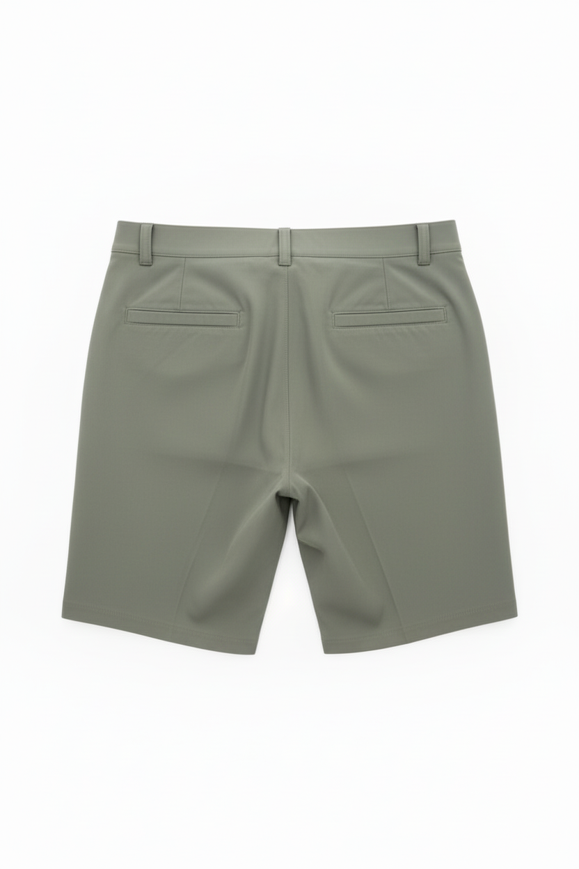 Pantalones cortos híbridos Challenge Yourself PAWS 4-Way Stretch en color olivo, tela flexible y cómoda para entrenamiento.