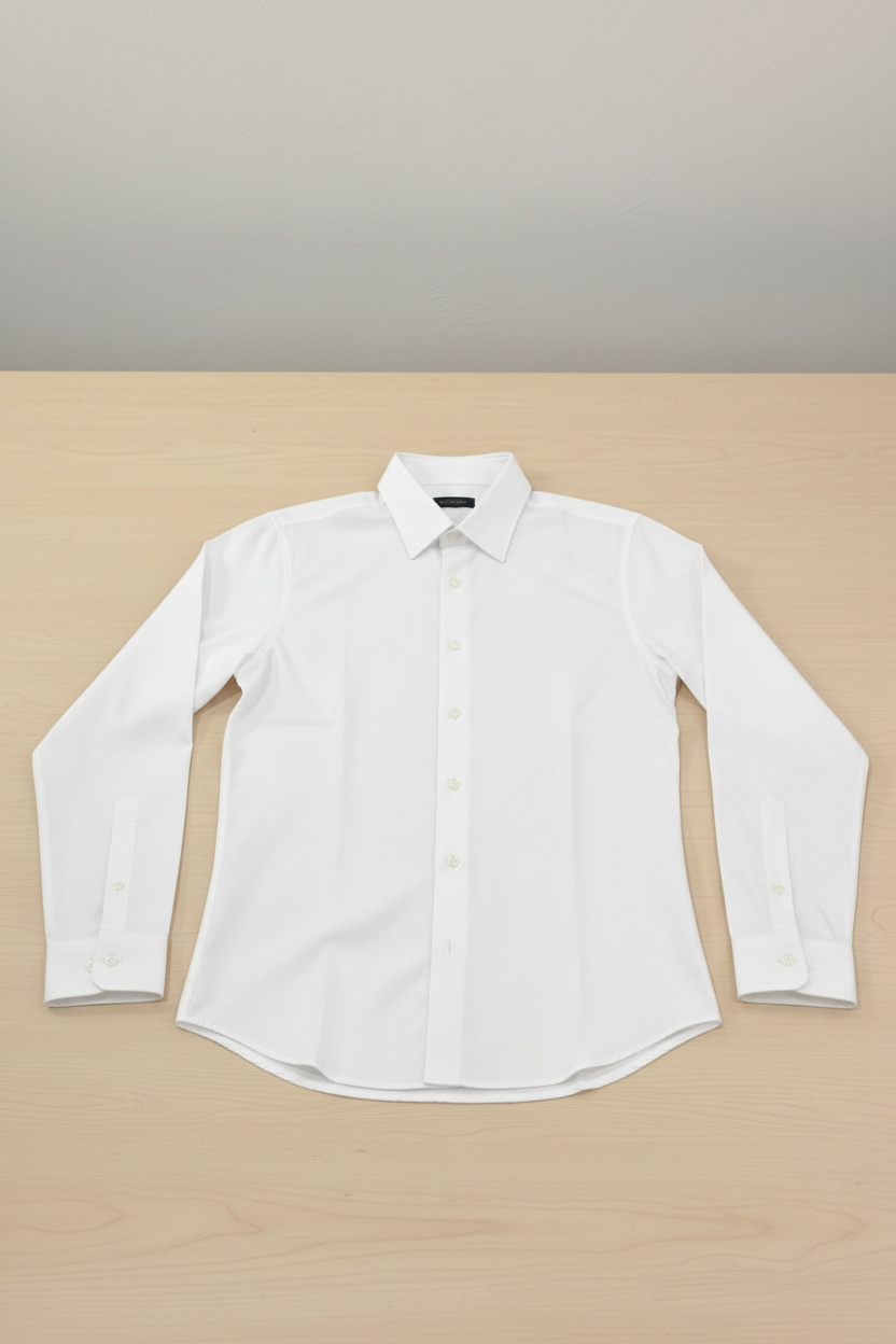 Camisa de manga larga relax fit Fitters Originals Challenger Core3 en color blanca Alaska, tela suave y corte cómodo para uso diario.