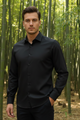 Camisa Manga Larga BAMBOO | slim fit | Negro