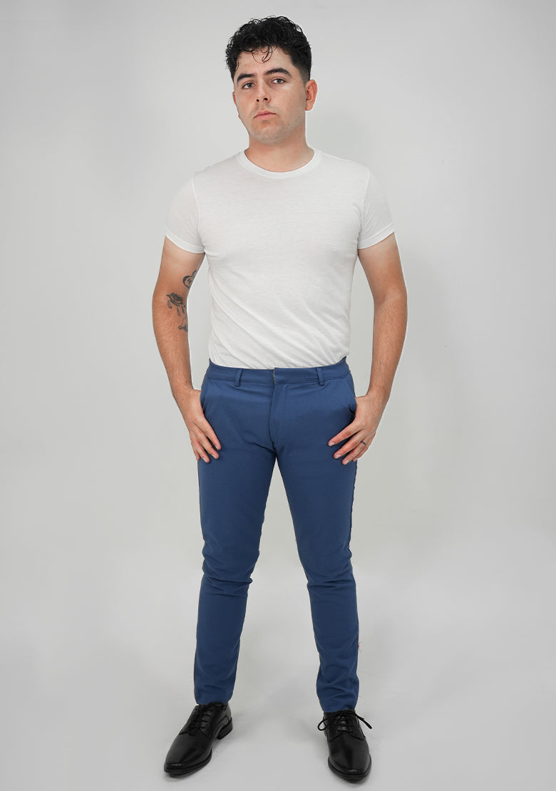 Pantalón de vestir slim Fitters Originals Mandala en color marino claro, diseño elegante para ocasiones formales.