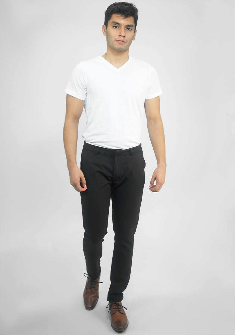 Pantalón de vestir slim negro de la marca Fitters Originals, con diseño Mandala, para hombre elegante y moderno.