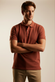 Polo PANTHERA Jaquard 56 con Textura – Slim Fit - Ladrillo