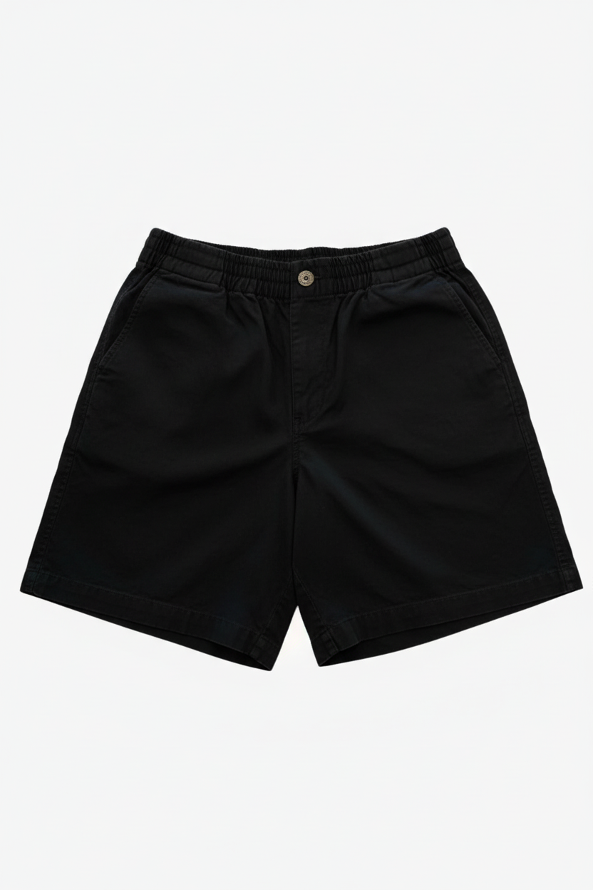 Pantalones cortos casuales negros ROAR Resorte de 9 pulgadas de la marca FITTERS ORIGINALS, con cintura elástica y diseño cómodo