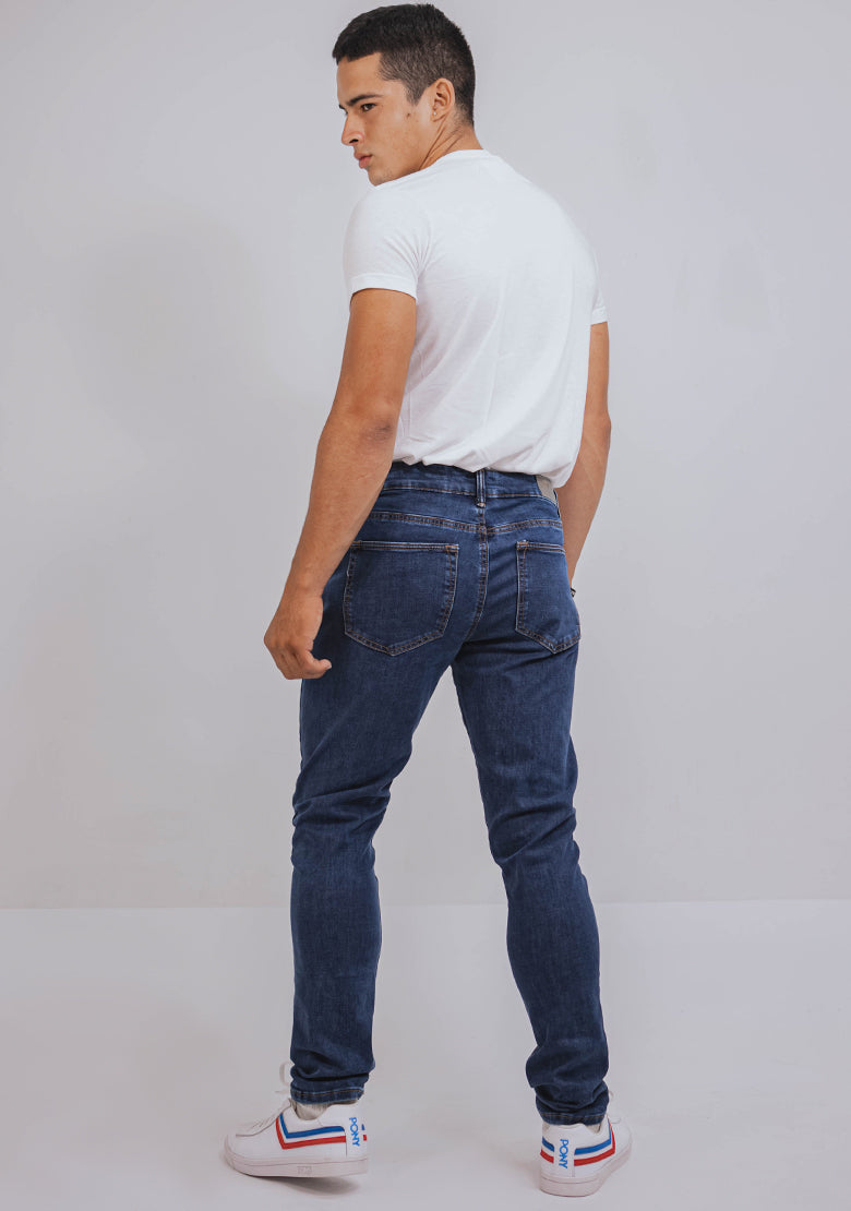 Jeans para caballero IF FITTERS ORIGINALS Skinny en color índigo, estilo raw, con ajuste ceñido y detalles clásicos de mezclilla.