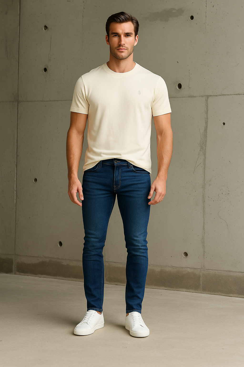 Playera blanca IF FITTERS ORIGINALS de estilo Contempo con diseño moderno, modelo KEKO FF, hecha en tela cómoda y de calidad.