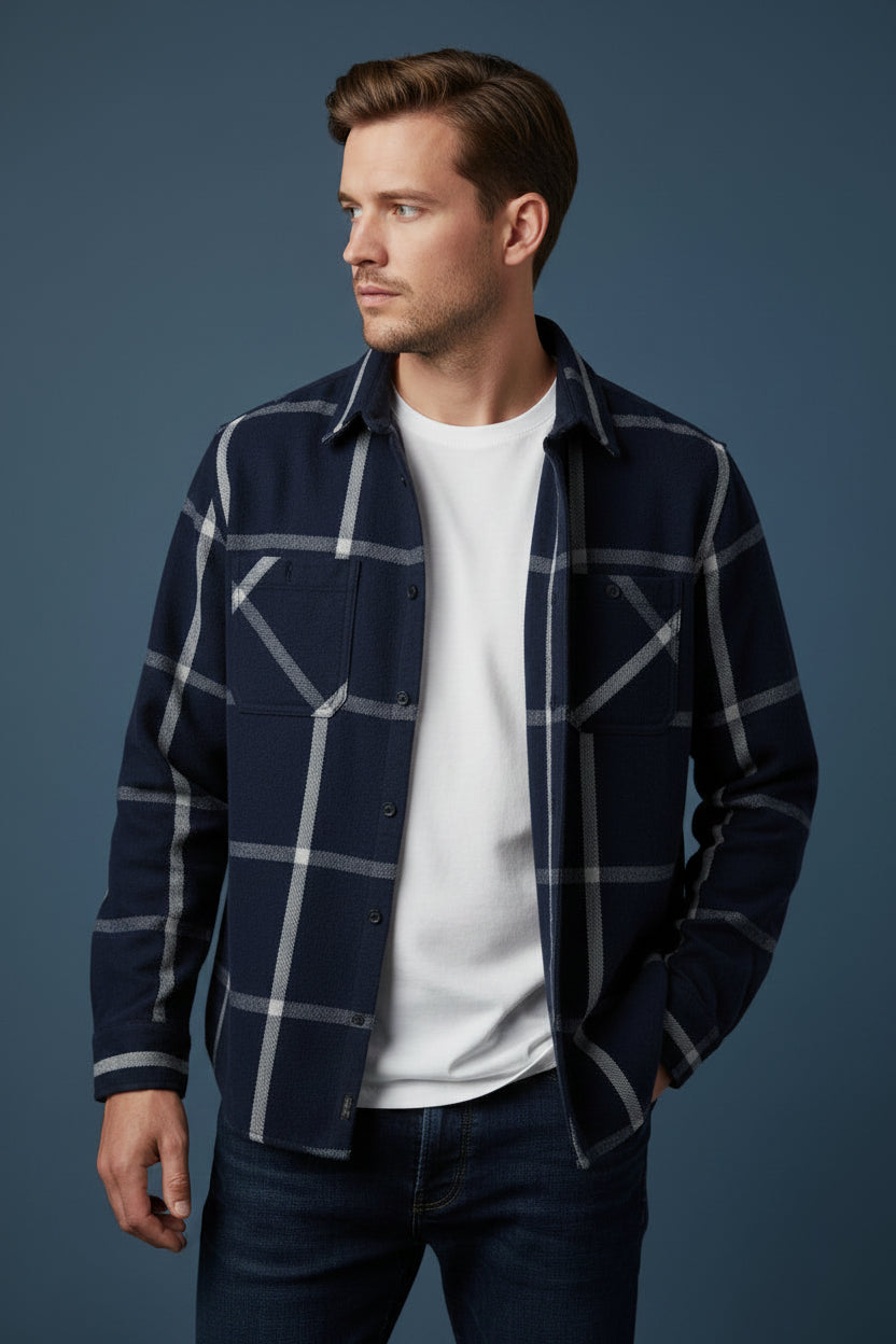 Camisa PAWA Manga Larga Relaxed Fit Tela Pesada