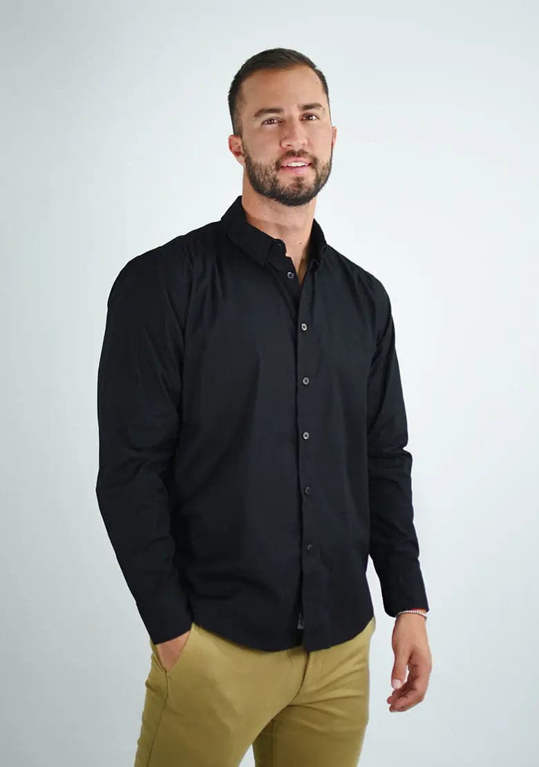 Camisa de manga larga slim fit IF FITTERS ORIGINALS en color gris oxford, estilo casual para hombre.